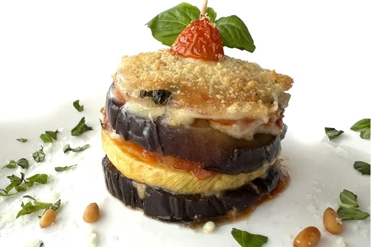 Milhojas de berenjena