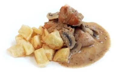 Timbal de pollo en salsa